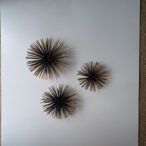 Starburst Metal Wall Decor Set of 3 -Gold & Black